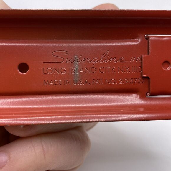 Vintage Swingline Red Cub Stapler Made In Long Island, NY Works-2915753 - Picture 7 of 9